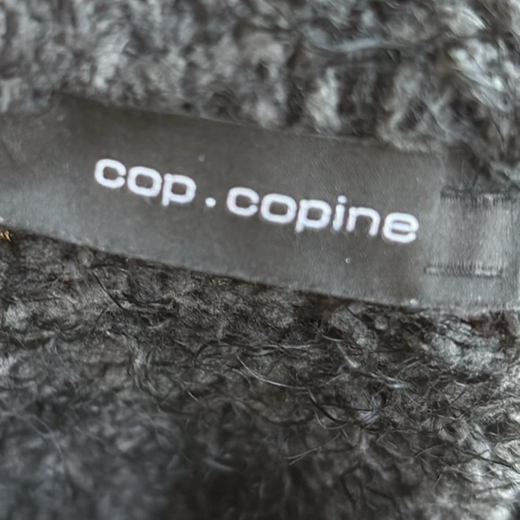 Cop Copine Aluche Fuzzy Furry Sweater w Black Textured Fishnet Style Cutouts - Picture 6 of 10